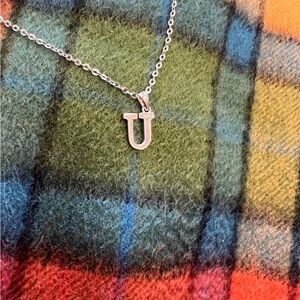 NWT Silver Chain Initial Necklace